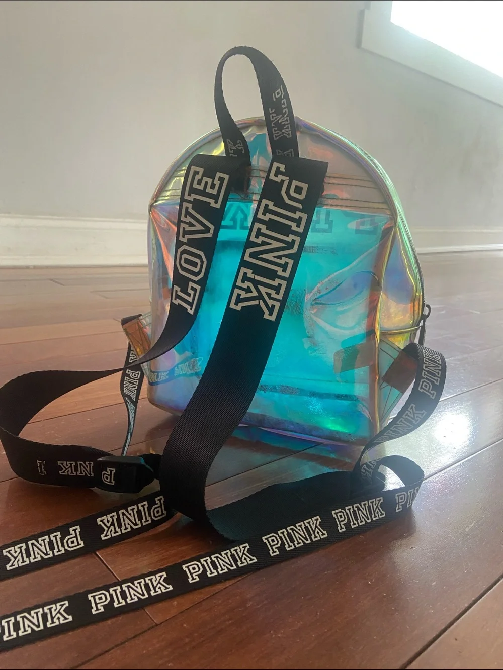 Vs pink mini backpack : Shimmer clear transparent